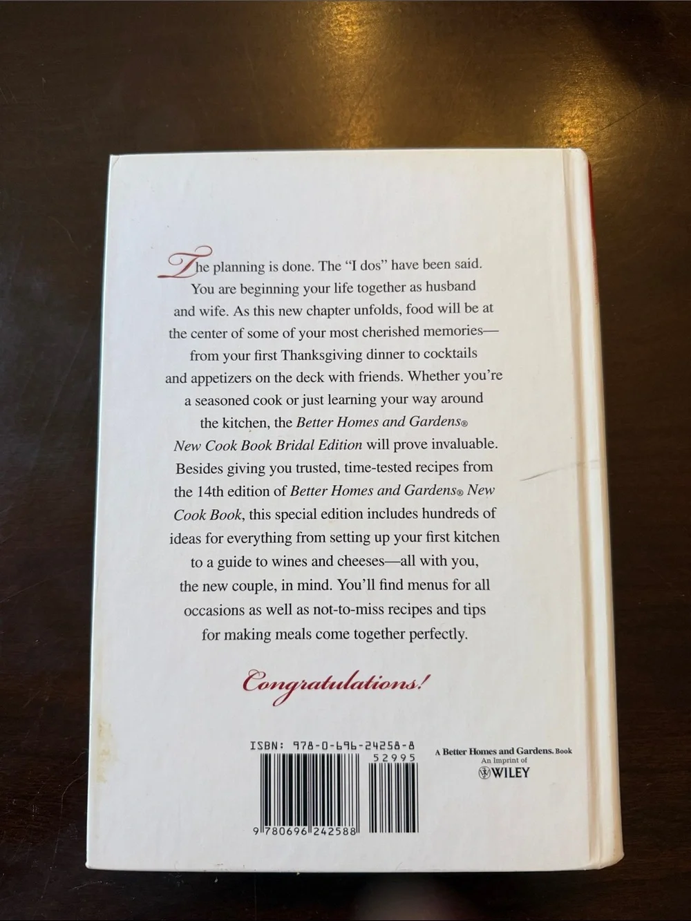 Better Homes And Gardens Bridal Edition Cookbook - Hardcover